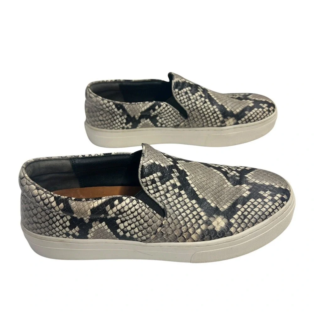 Tory Burch‎ Women Slip On Sneaker Grey Snakeskin Embossed Leather 8M